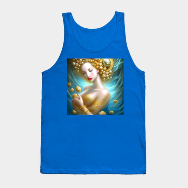 Pearl & Gold Goddess Tank Top by The Little Store Of Magic